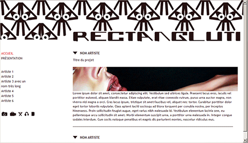 Webdesign du site Rectangluti
